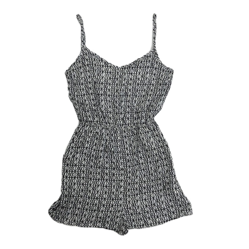 H&M Black White Romper Spaghetti Strap Pockets One Piece NWT
